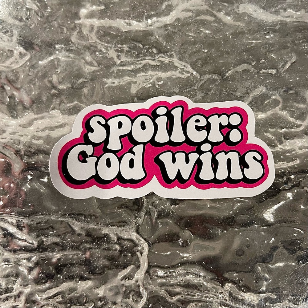 5/$10  Inspirational Waterproof New Vinyl Sticker Decal-Spoiler: God Wins